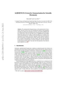 SciBERTSUM: Extractive Summarization for Scientific Documents