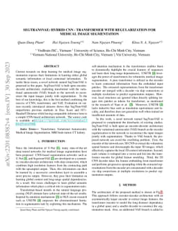 SegTransVAE: Hybrid CNN -- Transformer with Regularization for medical
  image segmentation