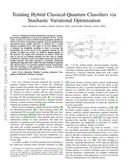 Training Hybrid Classical-Quantum Classifiers via Stochastic Variational
  Optimization