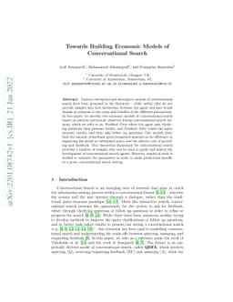 Towards Building Economic Models of Conversational Search