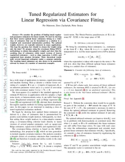 Tuned Regularized Estimators for Linear Regression via Covariance
  Fitting