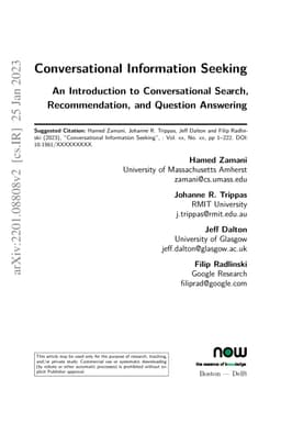 Conversational Information Seeking