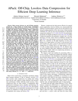 APack: Off-Chip, Lossless Data Compression for Efficient Deep Learning
  Inference