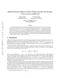 Optimal Dynamic Regret in Proper Online Learning with Strongly Convex
  Losses and Beyond