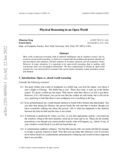 Physical Reasoning in an Open World