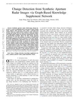 Change Detection from Synthetic Aperture Radar Images via Graph-Based
  Knowledge Supplement Network