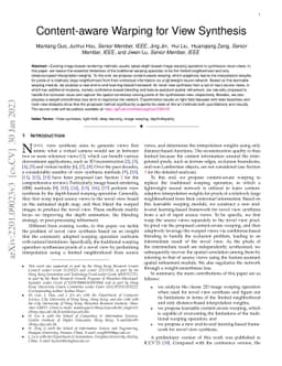 Content-aware Warping for View Synthesis