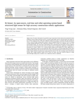 SL Sensor: An Open-Source, ROS-Based, Real-Time Structured Light Sensor
  for High Accuracy Construction Robotic Applications