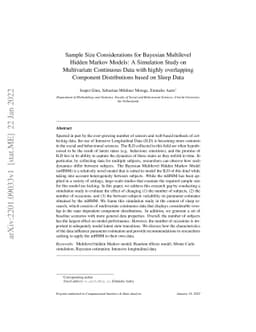 Sample Size Considerations for Bayesian Multilevel Hidden Markov Models:
  A Simulation Study on Multivariate Continuous Data with highly overlapping
  Component Distributions based on Sleep Data