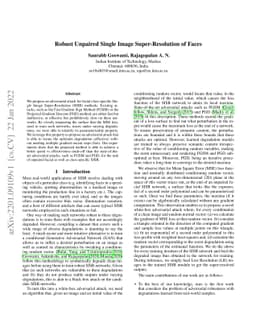 Robust Unpaired Single Image Super-Resolution of Faces