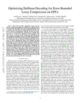 Optimizing Huffman Decoding for Error-Bounded Lossy Compression on GPUs