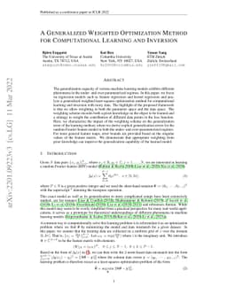 A Generalized Weighted Optimization Method for Computational Learning
  and Inversion