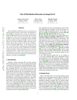 Out of Distribution Detection on ImageNet-O