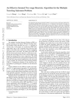 An Effective Iterated Two-stage Heuristic Algorithm for the Multiple
  Traveling Salesmen Problem