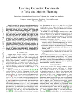 Learning Geometric Constraints in Task and Motion Planning