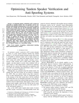 Optimizing Tandem Speaker Verification and Anti-Spoofing Systems