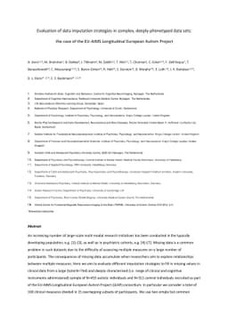 Evaluation of data imputation strategies in complex, deeply-phenotyped
  data sets: the case of the EU-AIMS Longitudinal European Autism Project