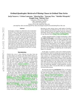 Ordinal-Quadruplet: Retrieval of Missing Classes in Ordinal Time Series