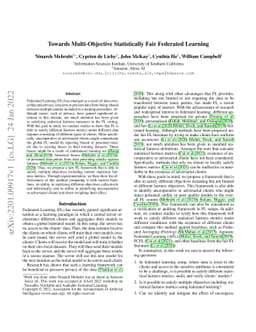 Towards Multi-Objective Statistically Fair Federated Learning