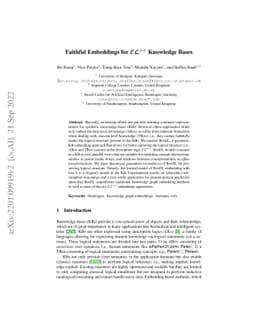 Faithiful Embeddings for EL++ Knowledge Bases