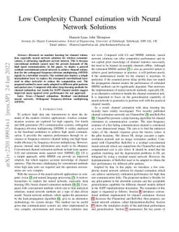 Low Complexity Channel estimation with Neural Network Solutions
