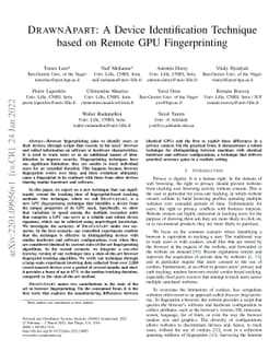 DRAWNAPART: A Device Identification Technique based on Remote GPU
  Fingerprinting
