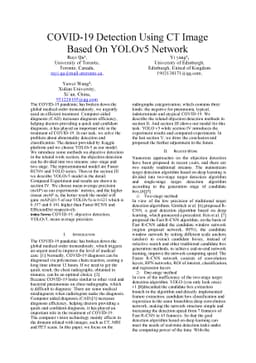 COVID-19 Detection Using CT Image Based On YOLOv5 Network