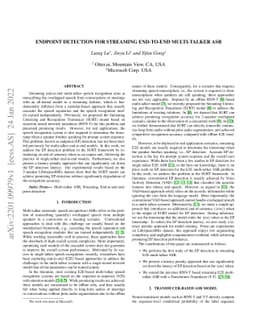 Endpoint Detection for Streaming End-to-End Multi-talker ASR