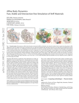 Affine Body Dynamics: Fast, Stable & Intersection-free Simulation of
  Stiff Materials