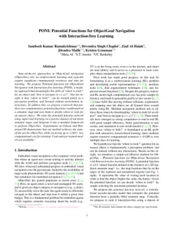 PONI: Potential Functions for ObjectGoal Navigation with
  Interaction-free Learning