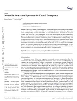Neural Information Squeezer for Causal Emergence