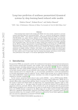 Long-time prediction of nonlinear parametrized dynamical systems by deep
  learning-based reduced order models