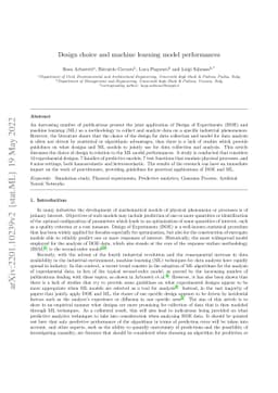 Design choice and machine learning model performances