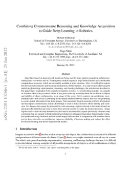 Combining Commonsense Reasoning and Knowledge Acquisition to Guide Deep
  Learning in Robotics