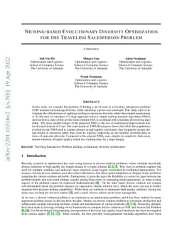 Niching-based Evolutionary Diversity Optimization for the Traveling
  Salesperson Problem