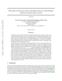Winograd Convolution for Deep Neural Networks: Efficient Point Selection