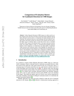 Comparison of Evaluation Metrics for Landmark Detection in CMR Images
