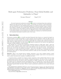 Multi-agent Performative Prediction: From Global Stability and
  Optimality to Chaos