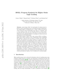 HOLL: Program Synthesis for Higher OrderLogic Locking