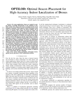 OPTILOD: Optimal Beacon Placement for High-Accuracy Indoor Localization
  of Drones