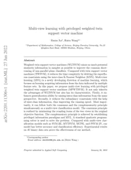 Multi-view learning with privileged weighted twin support vector machine
