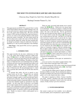 The MSXF TTS System for ICASSP 2022 ADD Challenge