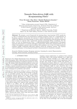 Towards Data-driven LQR with Koopmanizing Flows