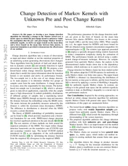 Change Detection of Markov Kernels with Unknown Pre and Post Change
  Kernel
