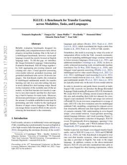 IGLUE: A Benchmark for Transfer Learning across Modalities, Tasks, and
  Languages