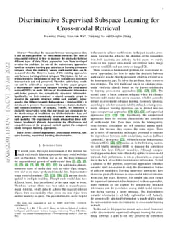 Discriminative Supervised Subspace Learning for Cross-modal Retrieval