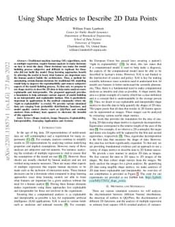 Using Shape Metrics to Describe 2D Data Points