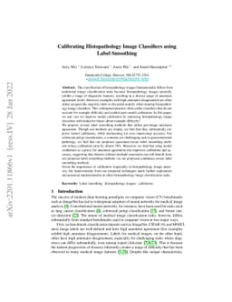 Calibrating Histopathology Image Classifiers using Label Smoothing