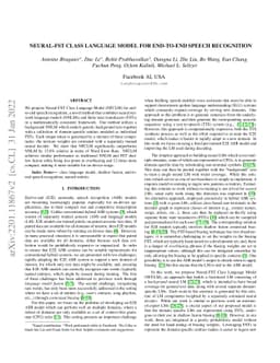 Neural-FST Class Language Model for End-to-End Speech Recognition
