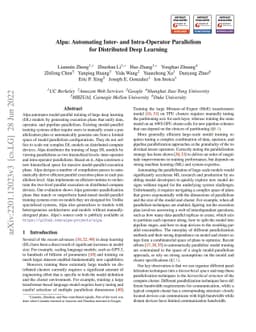 Alpa: Automating Inter- and Intra-Operator Parallelism for Distributed
  Deep Learning